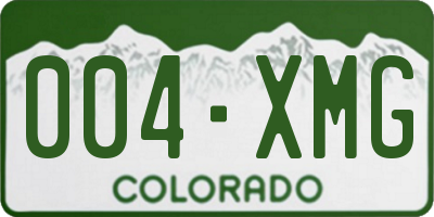 CO license plate 004XMG