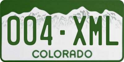 CO license plate 004XML