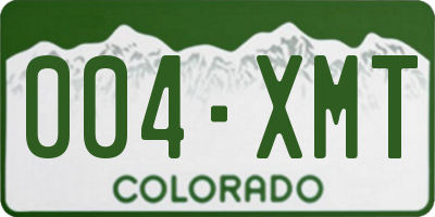 CO license plate 004XMT