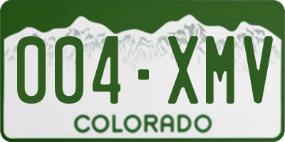 CO license plate 004XMV