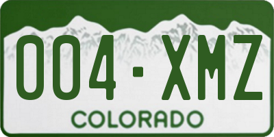 CO license plate 004XMZ