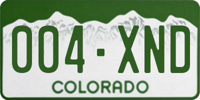 CO license plate 004XND