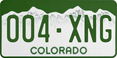 CO license plate 004XNG