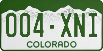 CO license plate 004XNI