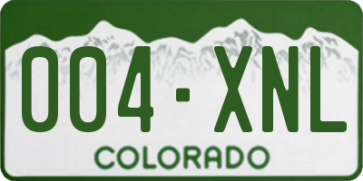 CO license plate 004XNL