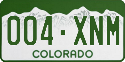 CO license plate 004XNM