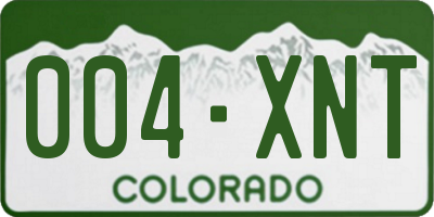 CO license plate 004XNT