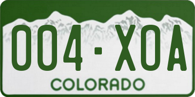 CO license plate 004XOA