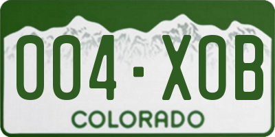 CO license plate 004XOB