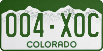 CO license plate 004XOC