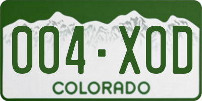 CO license plate 004XOD