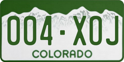 CO license plate 004XOJ