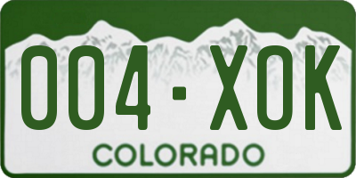 CO license plate 004XOK