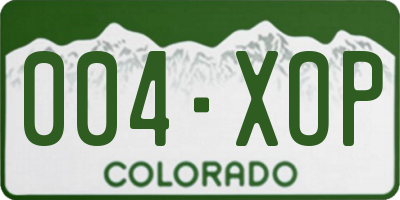 CO license plate 004XOP