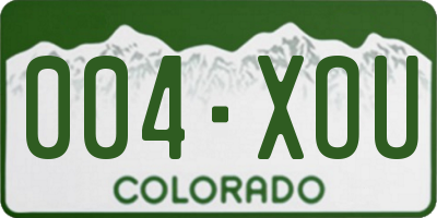 CO license plate 004XOU