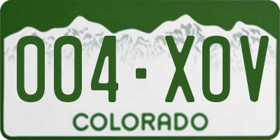 CO license plate 004XOV