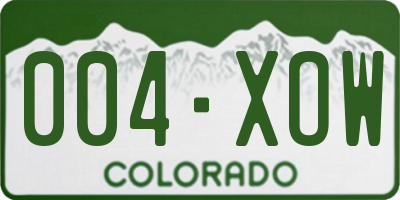 CO license plate 004XOW