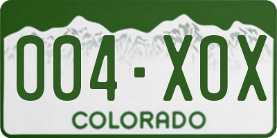 CO license plate 004XOX