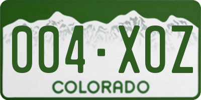 CO license plate 004XOZ