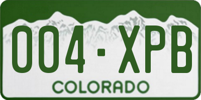 CO license plate 004XPB