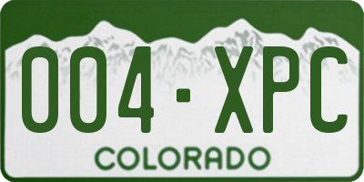 CO license plate 004XPC