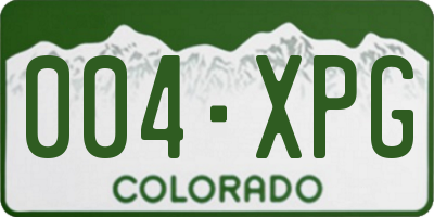 CO license plate 004XPG