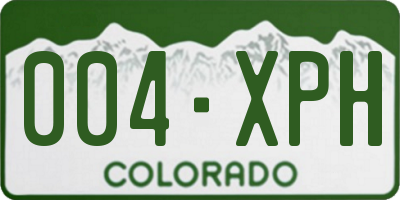 CO license plate 004XPH