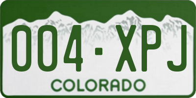 CO license plate 004XPJ