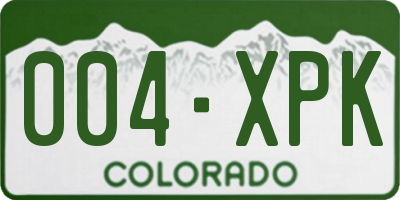 CO license plate 004XPK