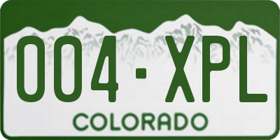 CO license plate 004XPL