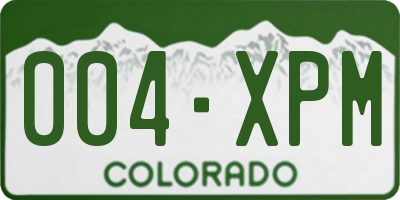 CO license plate 004XPM