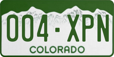 CO license plate 004XPN