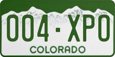 CO license plate 004XPO