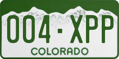 CO license plate 004XPP