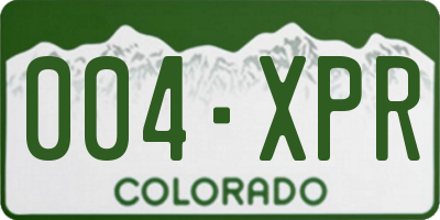 CO license plate 004XPR