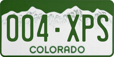 CO license plate 004XPS