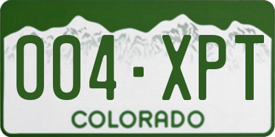 CO license plate 004XPT