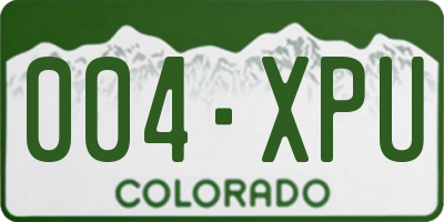 CO license plate 004XPU