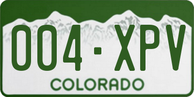 CO license plate 004XPV