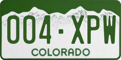 CO license plate 004XPW