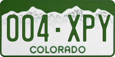 CO license plate 004XPY