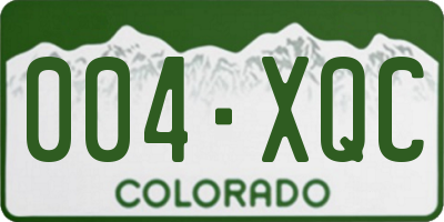 CO license plate 004XQC