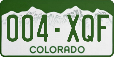 CO license plate 004XQF