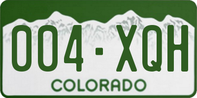 CO license plate 004XQH