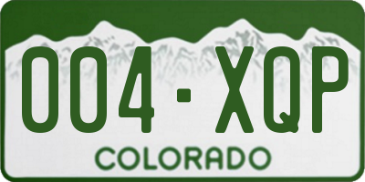 CO license plate 004XQP