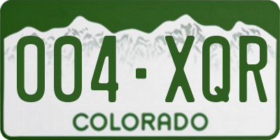 CO license plate 004XQR