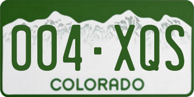 CO license plate 004XQS