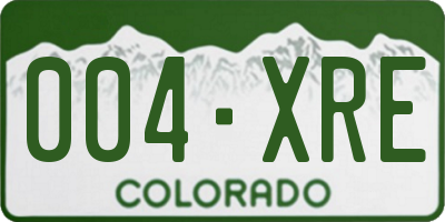 CO license plate 004XRE