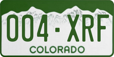 CO license plate 004XRF