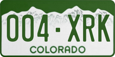 CO license plate 004XRK